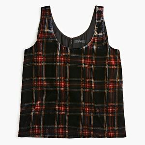 JCrew tartan velvet tank